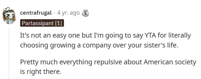 Another YTA verdict...