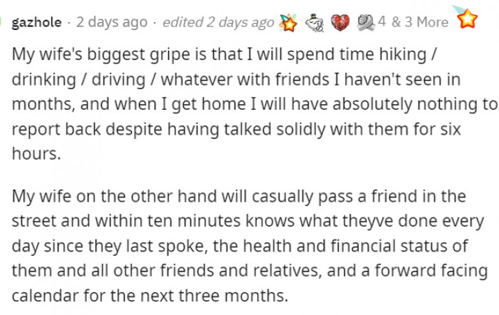 20. Learn how to exchange information, men!