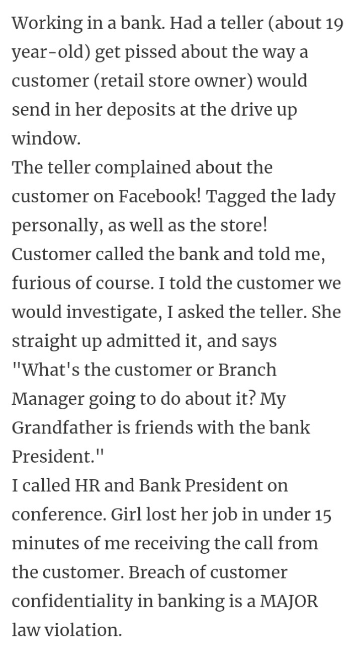 8. Bank story