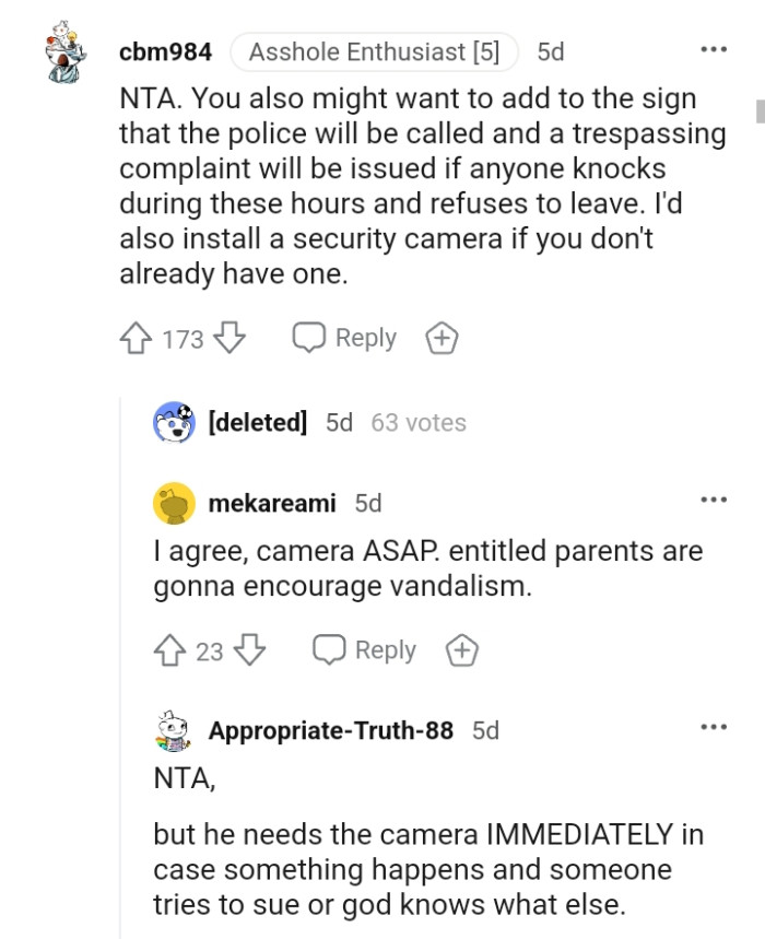 This Redditor would install a security camera as well.