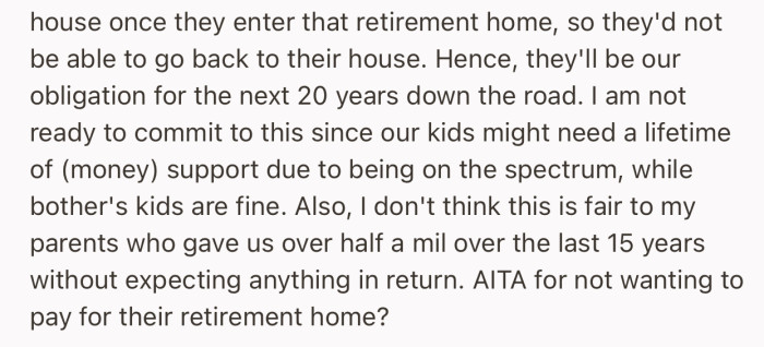 She wants to know if her stance is right or wrong in this matter