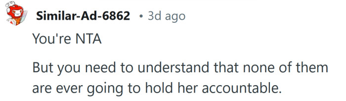 They're never going to hold her accountable.