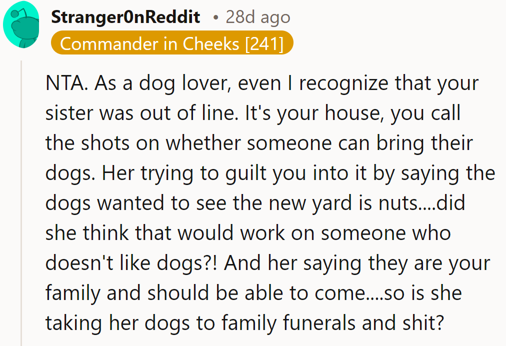 NTA. Even dogs have to RSVP.