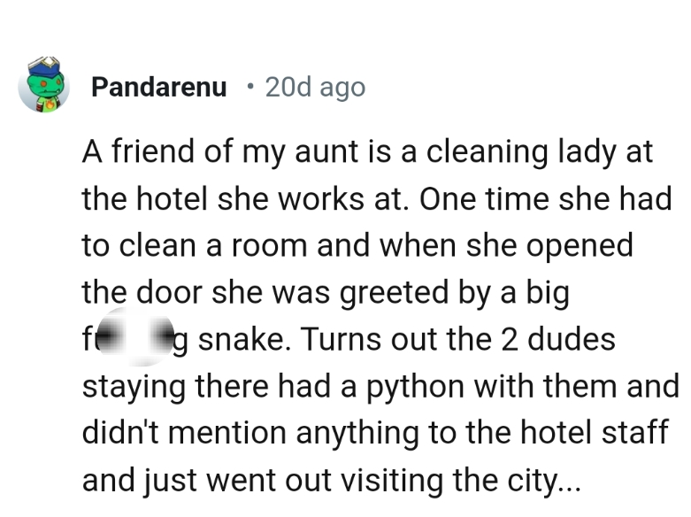 24. What she was greeted with as she opened the door