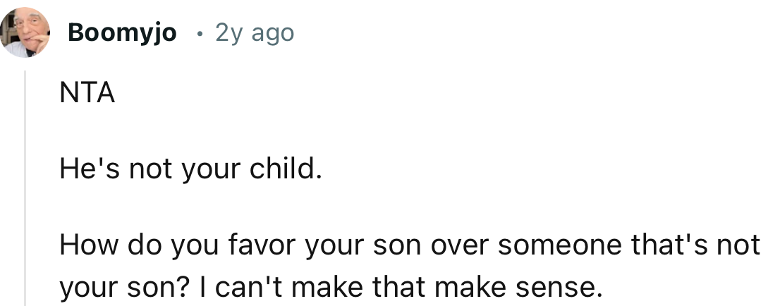 “NTA. He's not your child.”