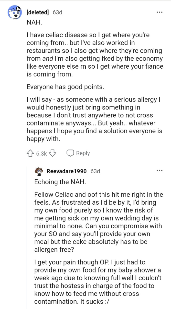 This Redditor understands where the OP's fiancée is coming from.