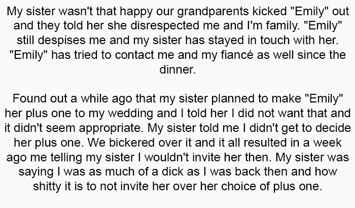 Emily still despises me