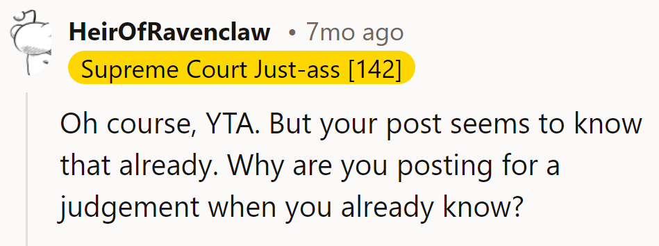 Sure Seems Like YTA, But Hey, Who Doesn't Love a Little Public Shaming Now and Then?