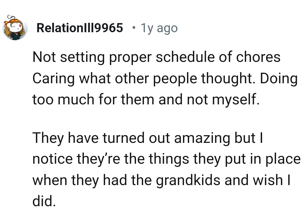 7. Proper schedule of chores