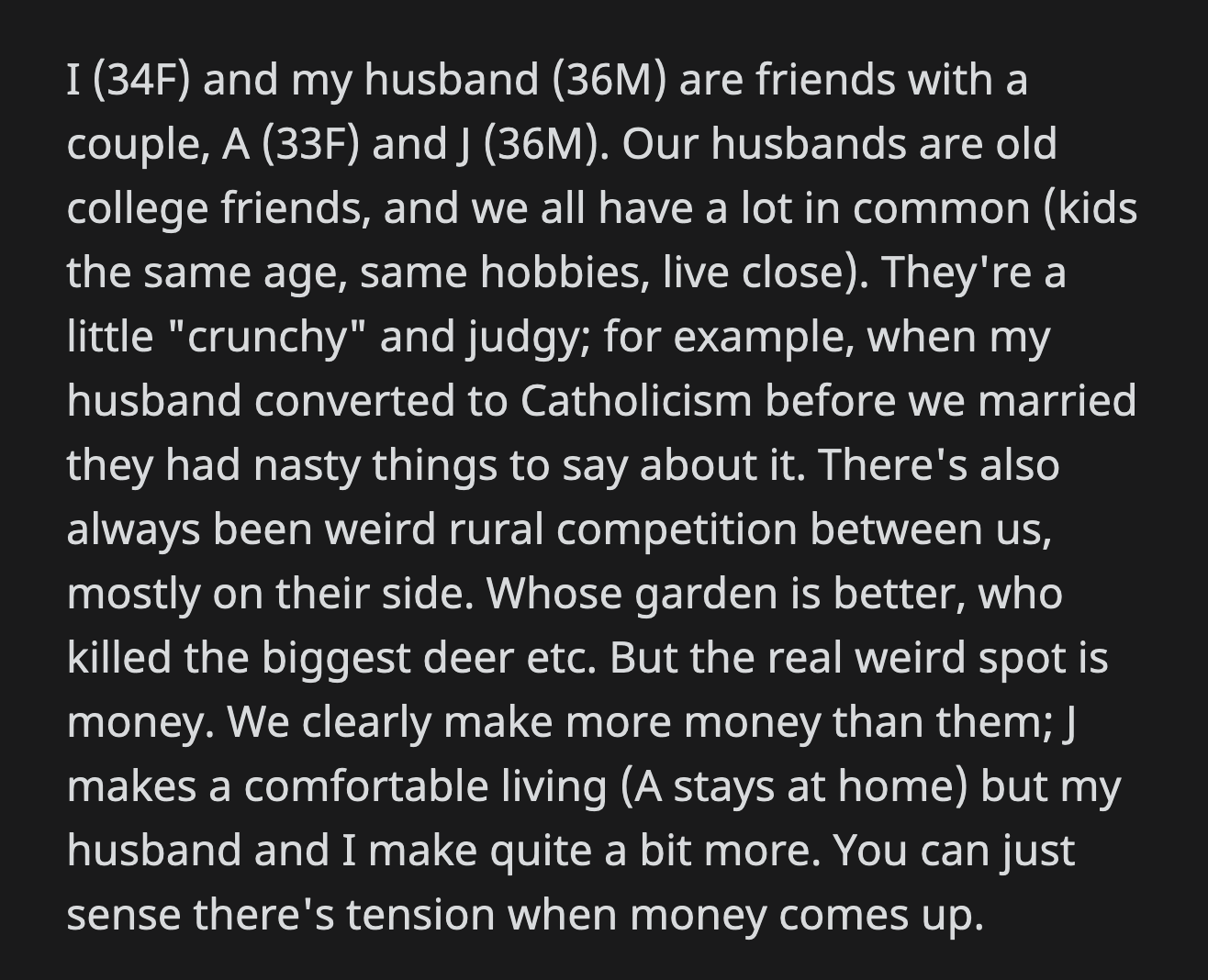 She attended a social function hosted by A. Without her knowledge, A switched OP's drink to the one she was selling.