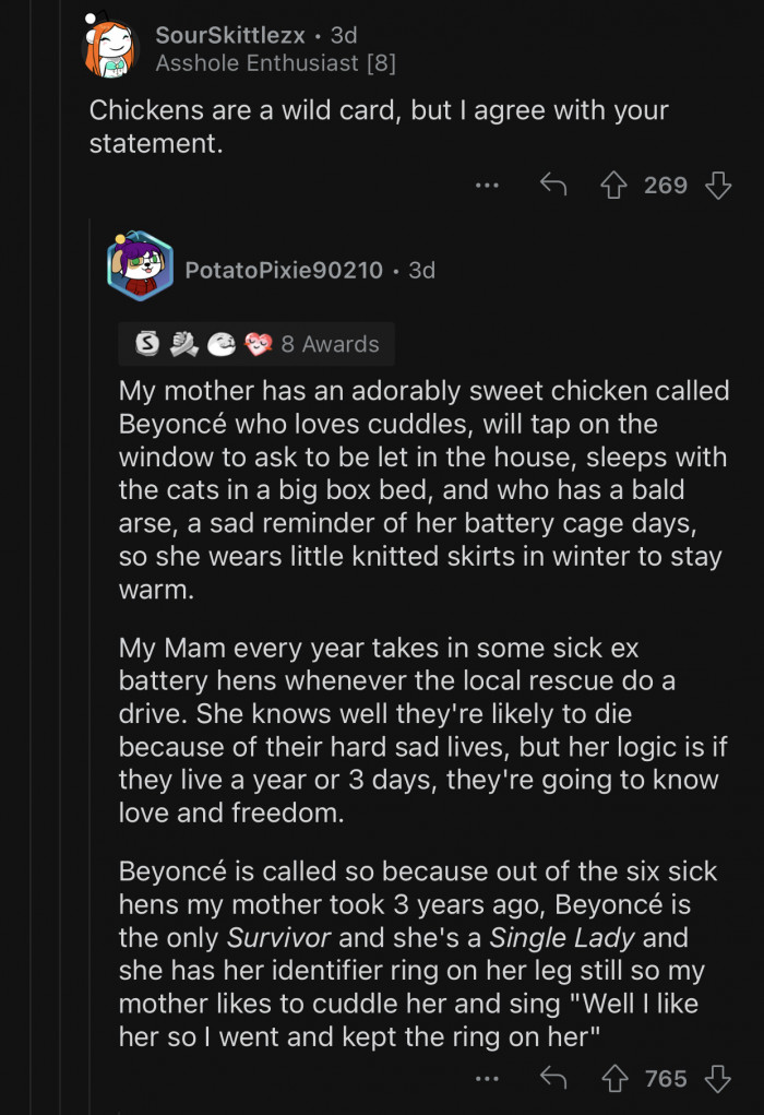 A chicken named Beyoncé.