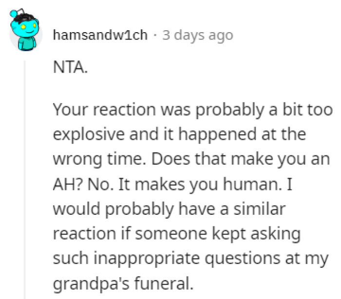 A human reaction