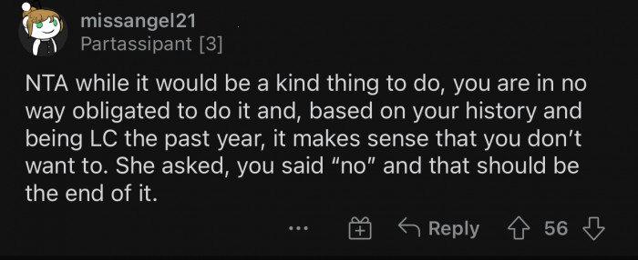 OP has no obligation to help in this situation.