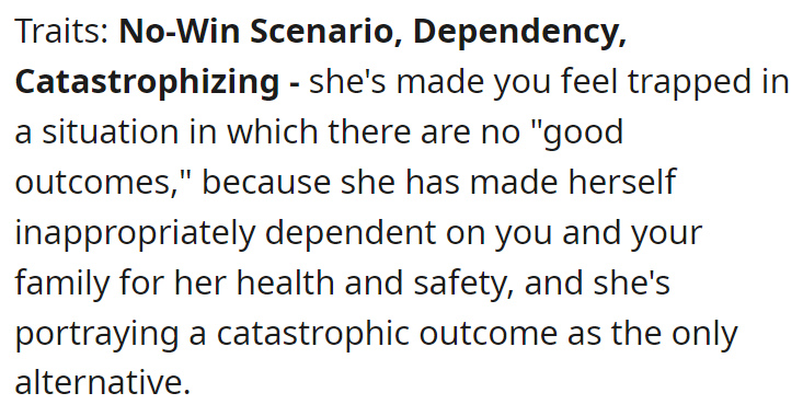 Traits: No-Win Scenario, Dependency, Catastrophizing