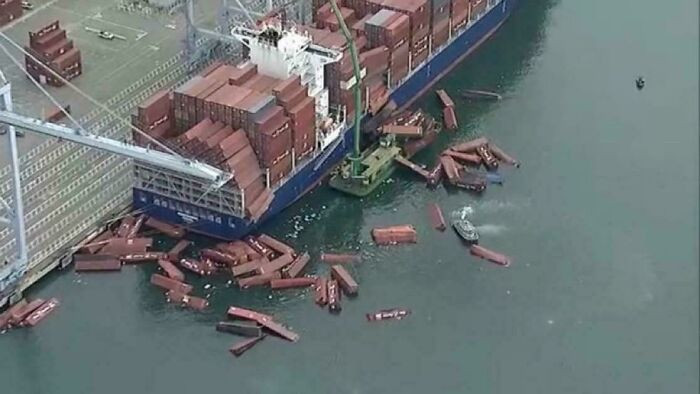 "Shipping Containers Have Fallen Off A Cargo Ship And Into The Water At Port Of Long Beach"