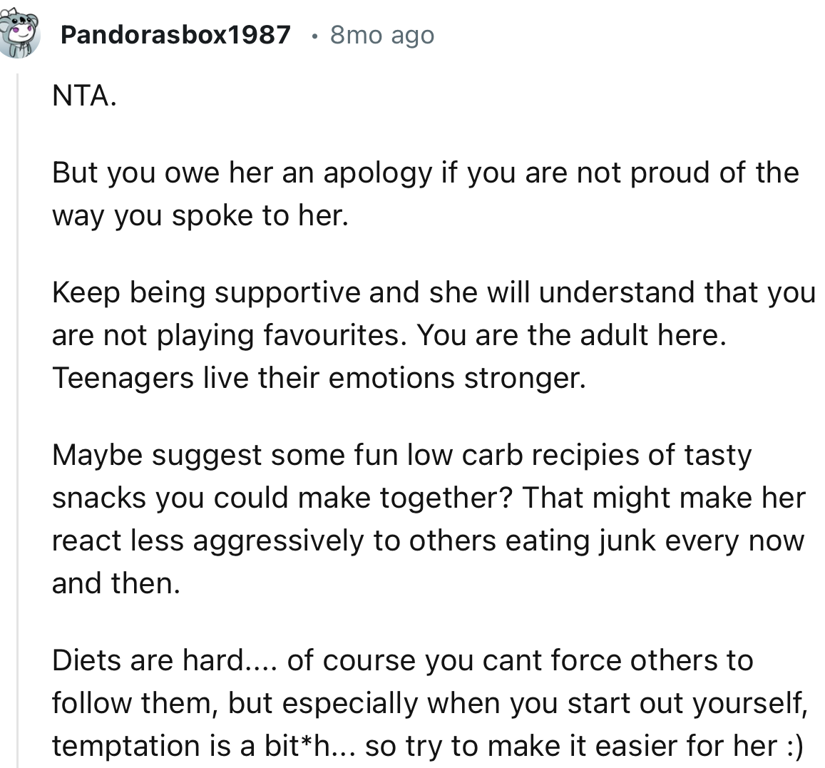 “NTA. But you owe her an apology if you are not proud of the way you spoke to her.”