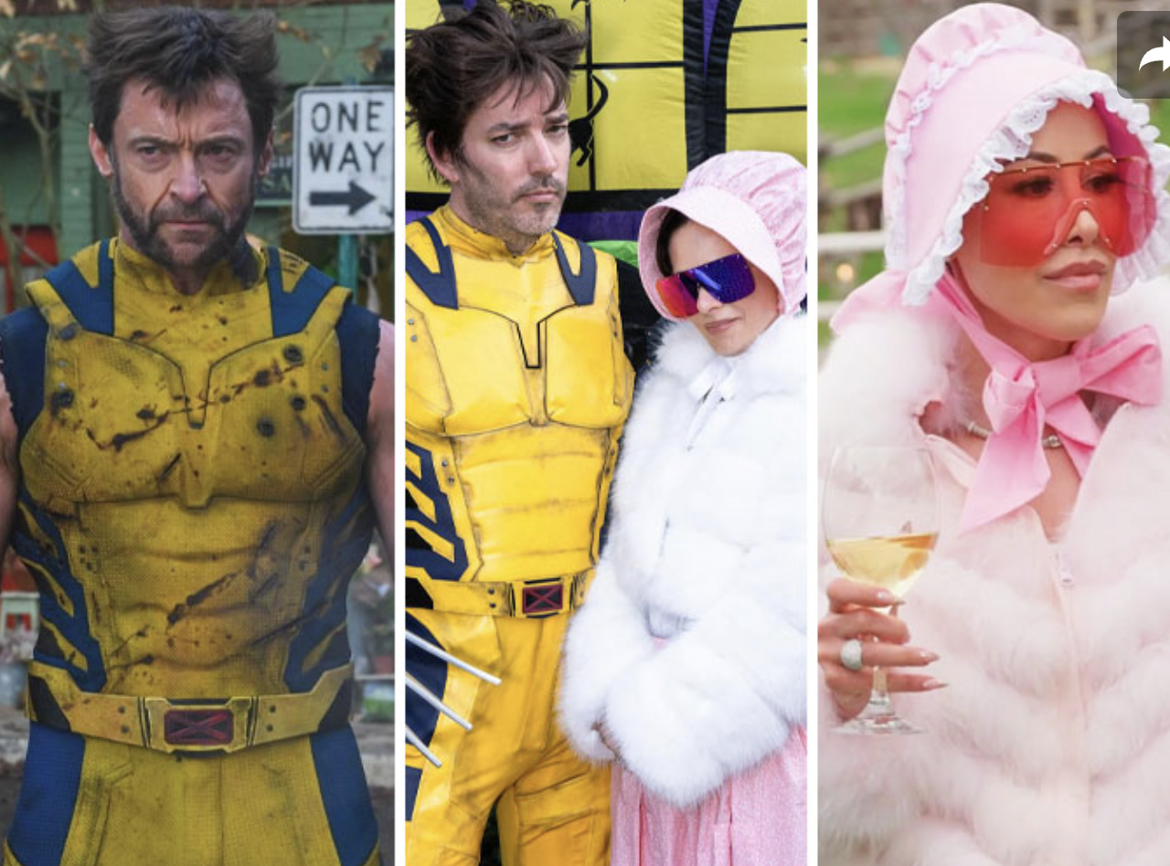 26. Zooey Deschanel and Jonathan Scott as Wolverine and Angie Katsanevas
