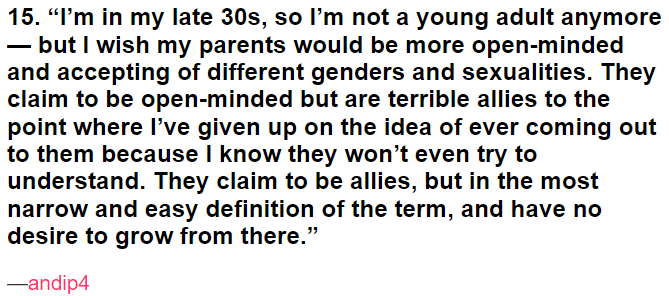 Parents need to accept different genders/sexualities.