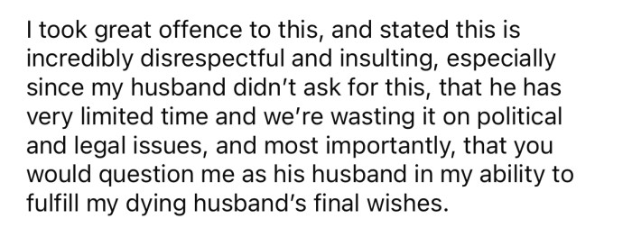 The OP was offended by the request, saying it was 