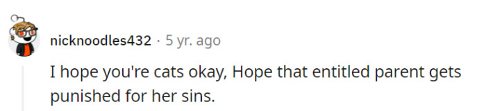 We're hoping justice will be served for the lady's misdeeds.