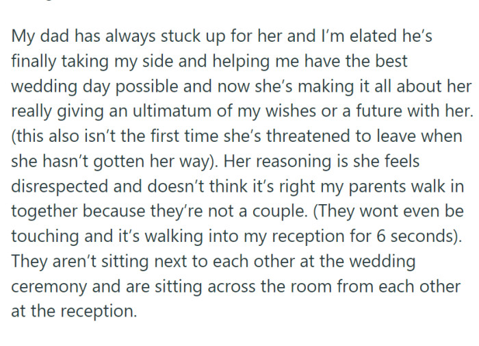 OP is happy that her dad is finally supporting her, but also sorry for his relationship