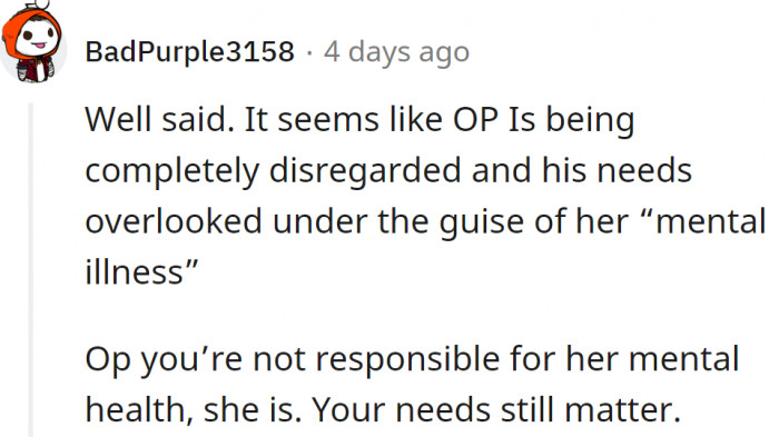 His needs are also important