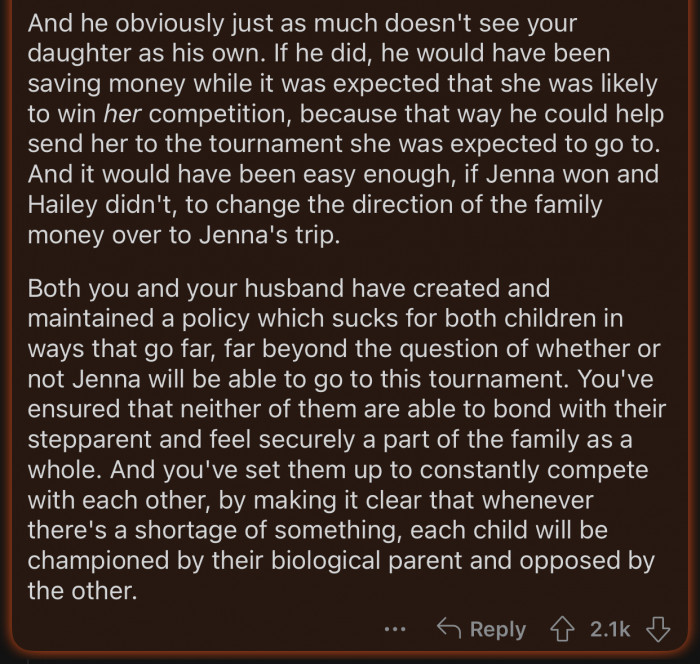 OP's husband should have been saving some money too, regardless of which daughter it is.