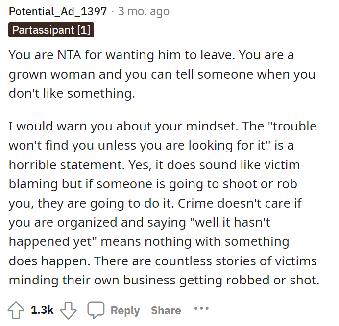 Maybe she could have said it a bit differently, but honestly, there was no problem with her telling him she was an adult.