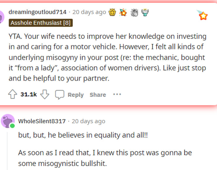 People immediately came to the comments to let him know that he is indeed TA in this situation. He should have stopped it before it even started.