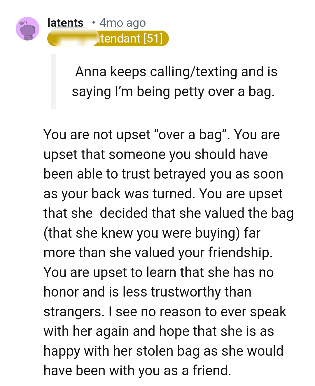 She Valued the Bag More Than Their Friendship