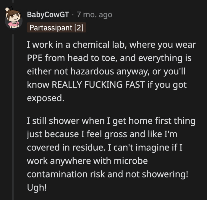 Isn't it concerning that someone who knows the ins and outs of what happens in a hospital setting can be so callous about safety?
