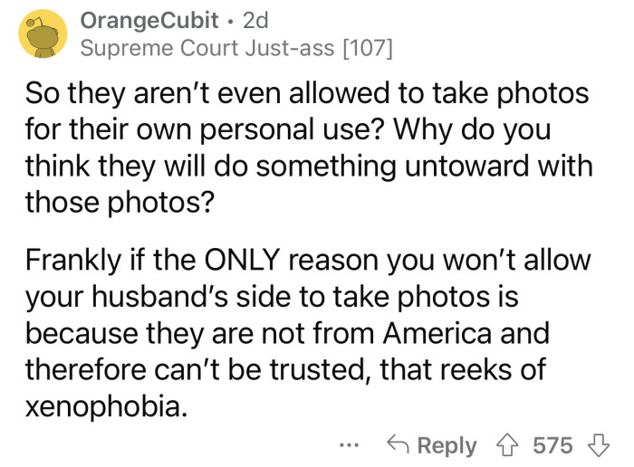 OP's decision reeks of xenophobia.