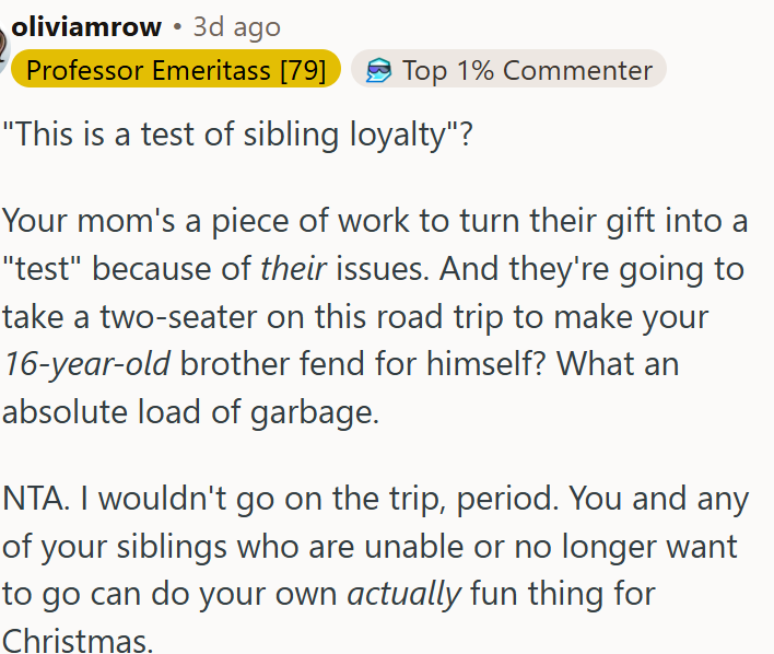 OP should not go on the trip.