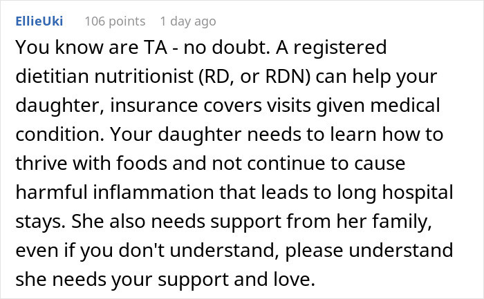 She needs support from her family