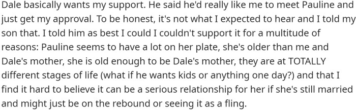 Dale wants his dad's support