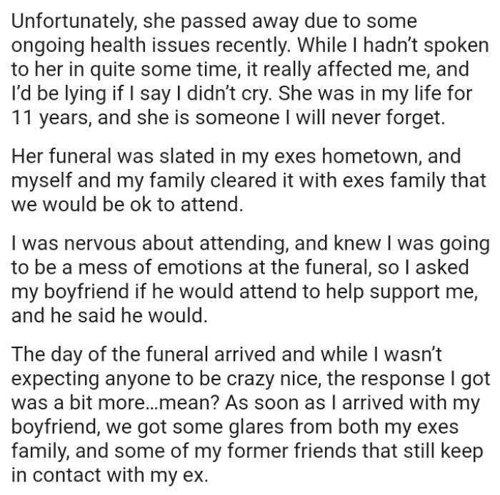 OP and her family cleared it with ex's family that they would be okay to attend