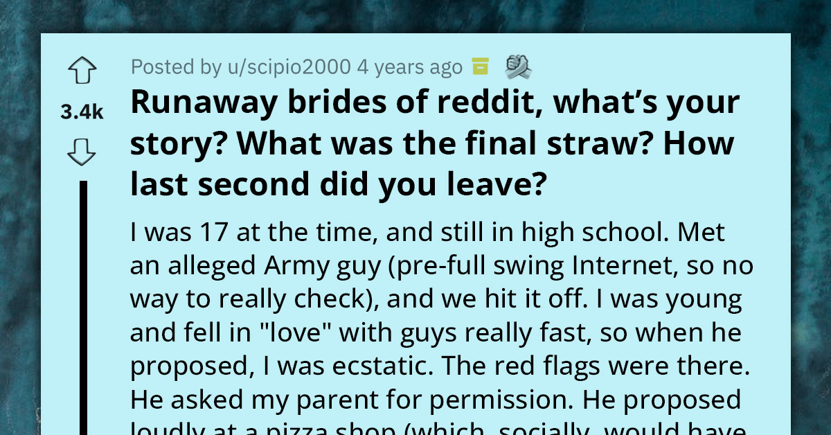 Runaway Brides Share The Tales of Their Last-Minute Escapes and Final Straws in this Reddit Thread