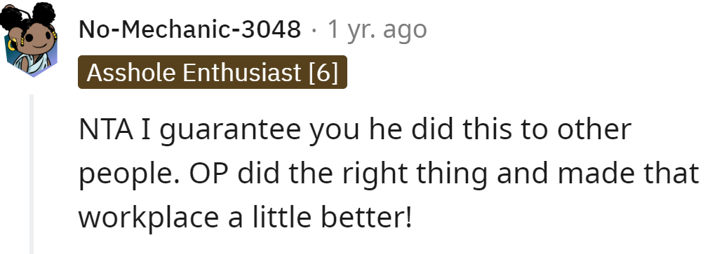 OP did the right thing