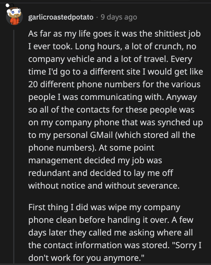 3. OP could have given them his consultant rate for the numbers but giving them a headache must have been enough payback