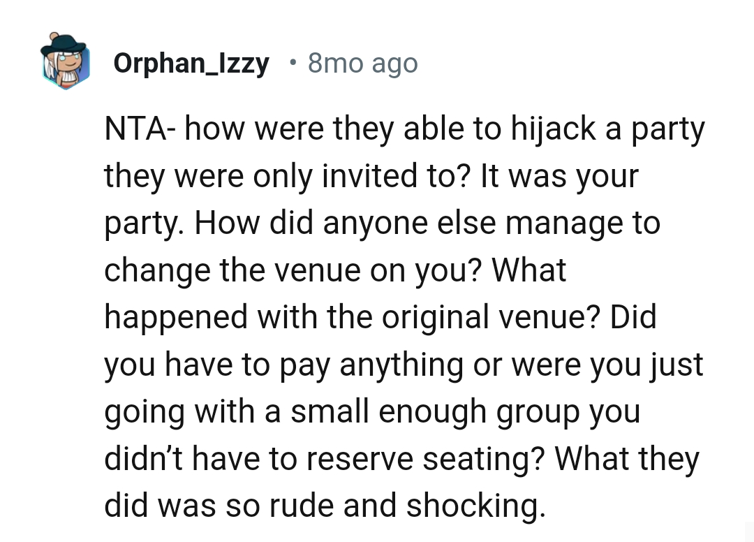 Let's head into the comments section and find out what other Redditors have to say regarding the story