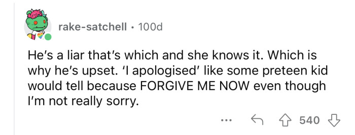 OP couldn't even come up with a better lie than that.