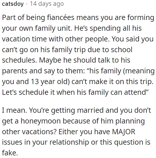 He should talk to his parents and plan when OP and her son can attend.