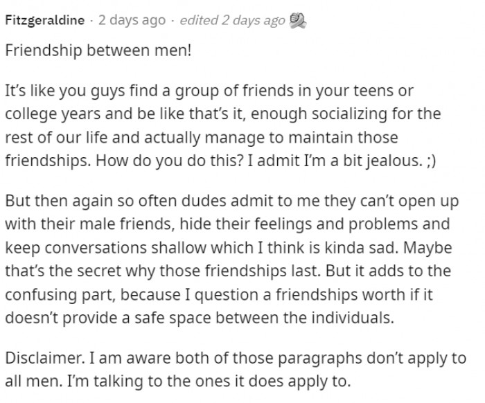 9. Men have different ideas about friendships...