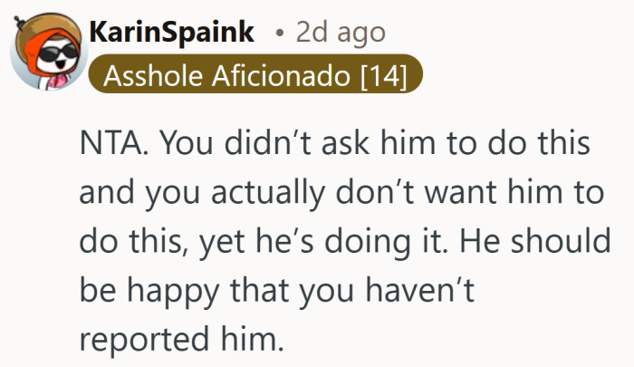 This reframes patience as restraint, pointing out how much the homeowner has already let slide.