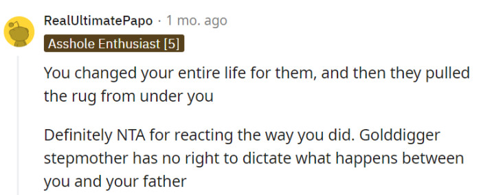 OP's life underwent a massive rewrite, only to be blindsided.