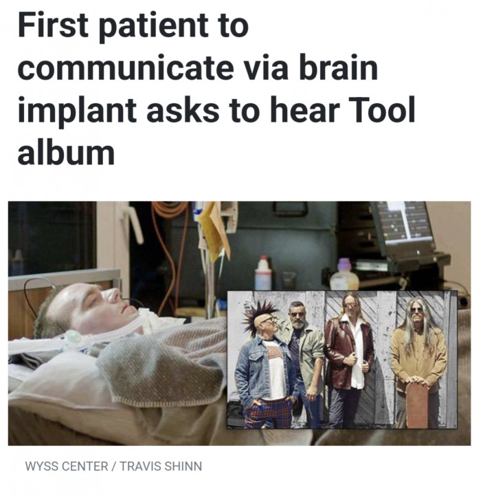 First patient to communicate via brain implant asks to hear Tool album