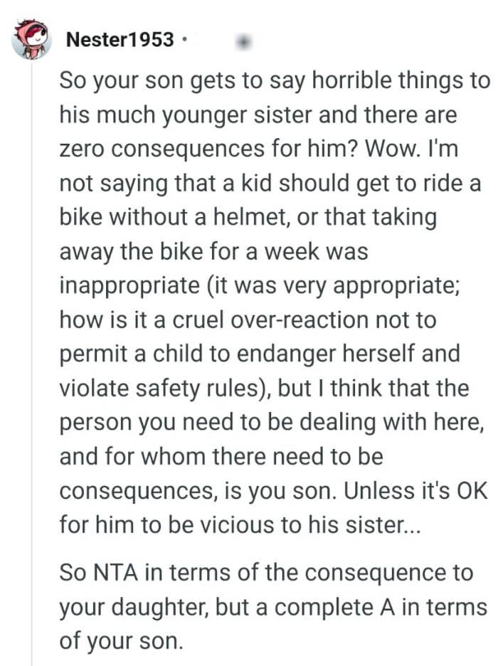 Getting to ride a bike without a helmet