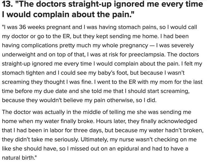 13. OP was stripped of a choice that she could’ve easily had.