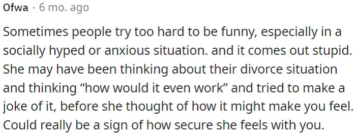In high-pressure social situations, people sometimes push too hard for humor, leading to awkward comments.