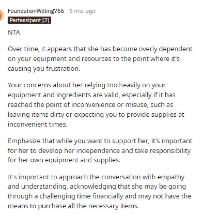 Unfortunately, her sister's business will not thrive if she can't even manage her own supplies to fill orders and keep things running.